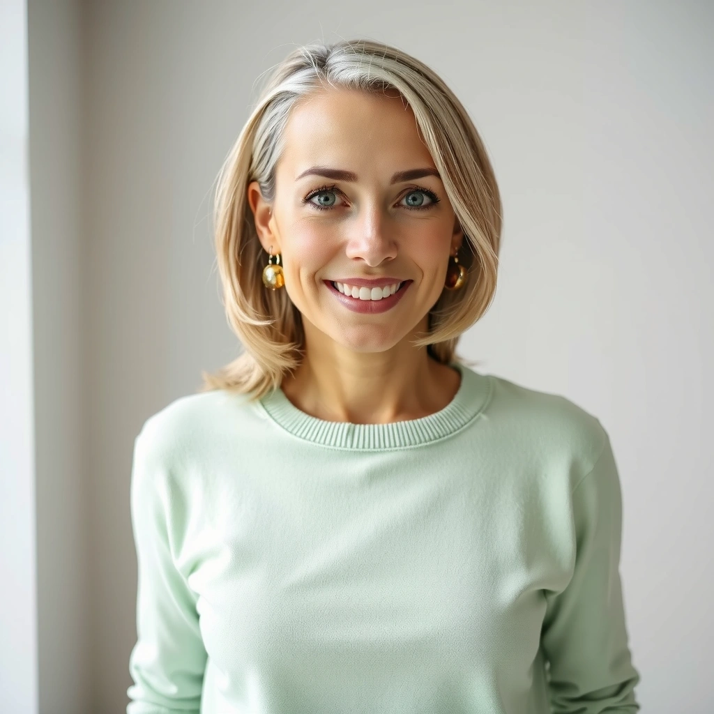 Uśmiechnięta kobieta w średnim wieku